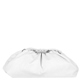 Philipp Plein Embossed Monogram Leather Pillow Bag In White paaa-wba1365-ple075n-01