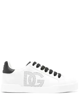 Dolce & Gabbana Portofino perforated-logo leather sneakers 24014490