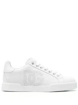 Dolce & Gabbana Portofino perforated-logo leather sneakers 24014462