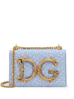 Dolce & Gabbana logo plaque bouclé cross body bag 23602018