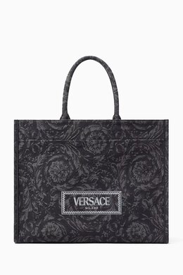 Versace X-Large Athena Tote Bag in Barocco Jacquard Canvas 217586501_13