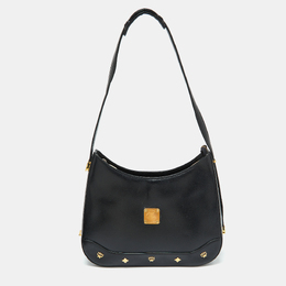 MCM Black Leather Zip Shoulder Bag 1018976