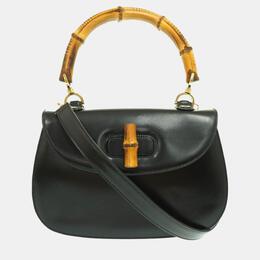 Gucci Black Leather Small Bamboo 1947 Handle Bag 1015419