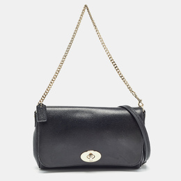 Coach Black Leather Crosstown Turnlock Crossbody Bag 1017810