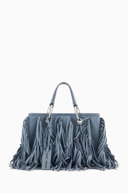 Emporio Armani Small Fringe Shopper Tote Bag in Faux Suede 217324095_14