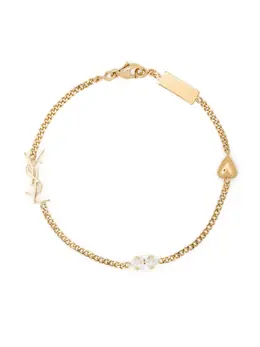 Saint Laurent Cassandre heart-charm bracelet 17695344