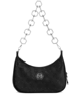 Philipp Plein monogram-pattern satin shoulder bag 23937525