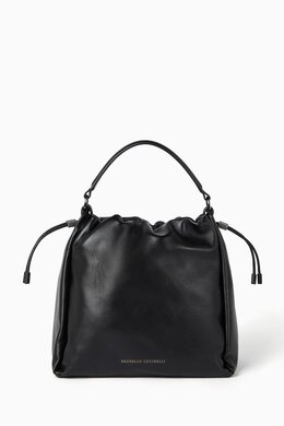 Brunello Cucinelli Monili-embellished Bucket Bag in Leather 217460925_13