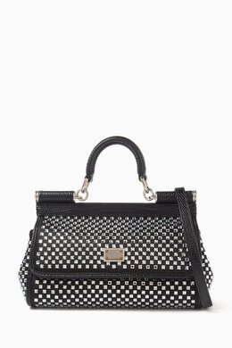 Dolce & Gabbana Small Sicily Crystal-embellished Top-handle Bag in Satin 216894569_13