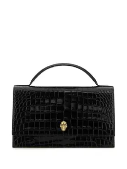 Alexander McQueen Skull crocodile-embossed shoulder bag 19177350