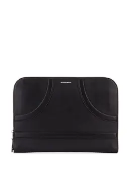 Alexander McQueen logo-stamp leather clutch 12117005