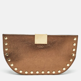 Burberry Bronze Leather Studded Olympia Clutch 1022474