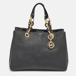 Michael Kors Black Leather Medium Cynthia Tote 1019510