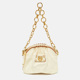 Marc Jacobs Off White/Brown Leather Chain Bag 1022835