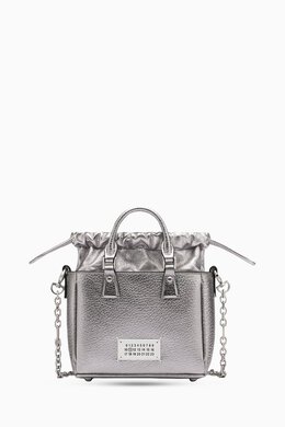 Maison Margiela 5AC Horizontal Tote Bag in Metallic Grainy Leather 217420000_19
