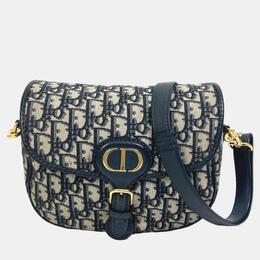 Christian Dior Navy Blue Oblique Canvas Medium Bobby Shoulder Bag 1022282