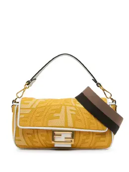 Fendi 2021 Sarah Coleman FF Canvas Fisheye Baguette satchel 25142611