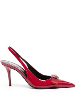 Versace 85mm Gianni-ribbon slingback pumps 24942423