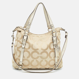 Coach Beige Signature Canvas Shoulder Bag 1026608