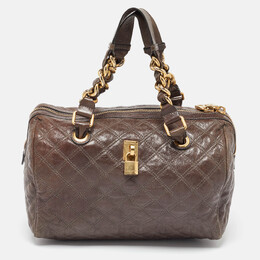 Marc Jacobs Beige Quilted Leather Westside Boston Bag 1028023