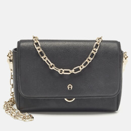 Aigner Black Leather Grazia Shoulder Bag 1028800