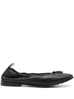Giorgio Armani debossed logo leather ballerina shoes 24696086
