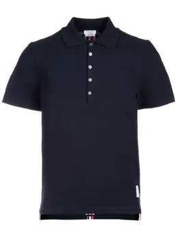 Thom Browne Center-Back Stripe Piqué Polo 12477643