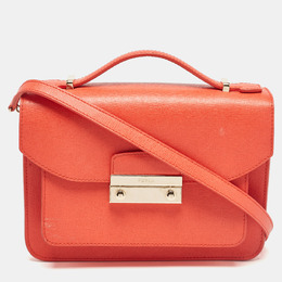 Furla Orange Leather Metropolis Top Handle Bag 1032125