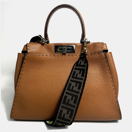 Fendi Brown Leather Medium Peekaboo Bag 1033118