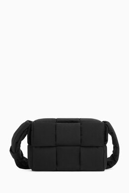 Bottega Veneta Small Padded Tech Cassette Bag in Intreccio Nylon 216496586_13