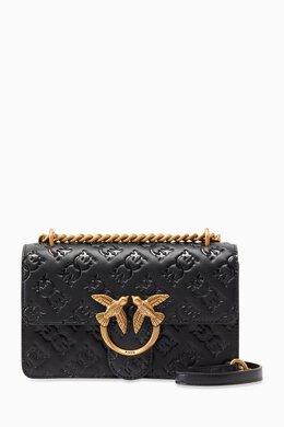 Pinko Mini Love One Crossbody Bag in Logo-embossed Leather 217675822_13