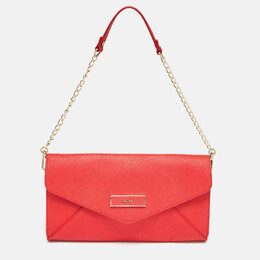 DKNY Red Leather Logo Flap Shoulder Bag 1035177