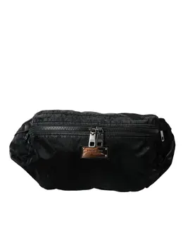 Dolce & Gabbana Black Nylon Logo Plaque Belt Waist Fanny Pack Bag bag1461