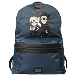Dolce & Gabbana Blue Nylon #DGFamily Patch Men Backpack Bag bag1428