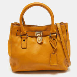 Michael Kors Mustard Leather Hamilton North South Tote 1036015