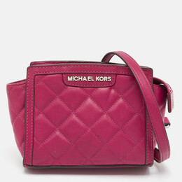 Michael Kors Fuchsia Pink Quilted Leather Micro Selma Tote 1038244