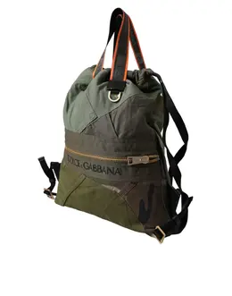 Dolce & Gabbana Military Green Patchwork Rucksack Backpack Bag bag1481