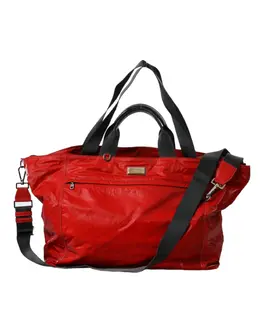 Dolce & Gabbana Red Nylon Calfskin Hand Shoulder Duffel Bag bag1486