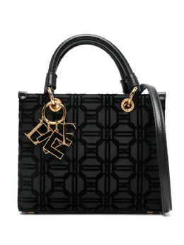Elisabetta Franchi flocked-logo tote bag 25517274