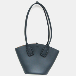 Bottega Veneta Navy Blue Leather Small Basket Tote Bag 1037250