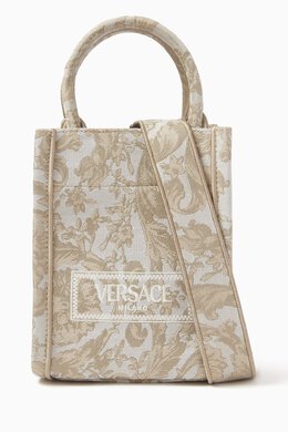 Versace Mini Athena Tote Bag in Barocco Jacquard Canvas 217022228_179