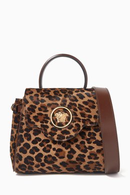 Versace Small Leopard La Medusa Top-handle Bag in Calf Hair 217635979_195