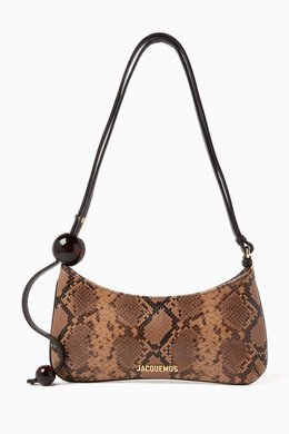 Jacquemus Le Bisou Perle Zip Shoulder Bag in Python-print Leather 217427079_15