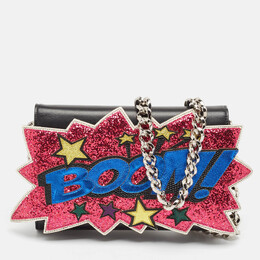 Dolce & Gabbana Black Boom Patch Chain Shoulder Bag 1044507