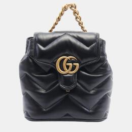 Gucci Black Leather GG Marmont Backpack 1043781