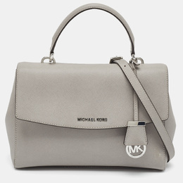 Michael Kors Grey Leather Medium Ava Top Handle Bag 1045160