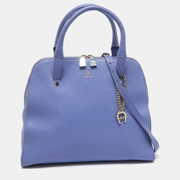 Aigner Lavender Leather Zip Satchel 1045154