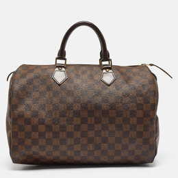 Louis Vuitton Damier Ebene Canvas Speedy 35 Bag 1044182