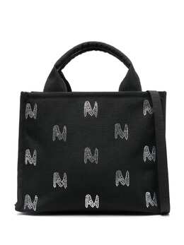 MSGM crystal-embellished logo tote bag 25674748