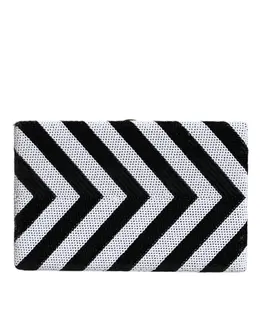 Dolce & Gabbana Black White Gold Frame Clutch Evening Party Purse Bag bag1544